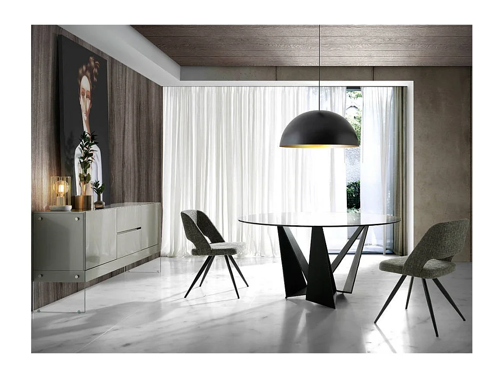 Chaise tissu et pieds acier noir Kaninawa - lot de 2-Couleur MIRAGE 05