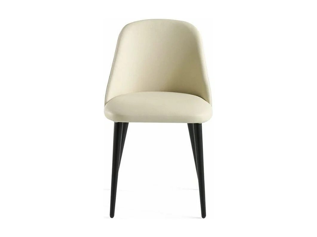 Chaise similicuir et pieds bois foncé Fanawi-Couleur Aqua 71 Gris clair