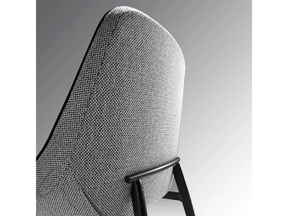 Chaise en tissu gris et pieds en acier noir Kabesa - Lot de 2-Couleur DUO 40