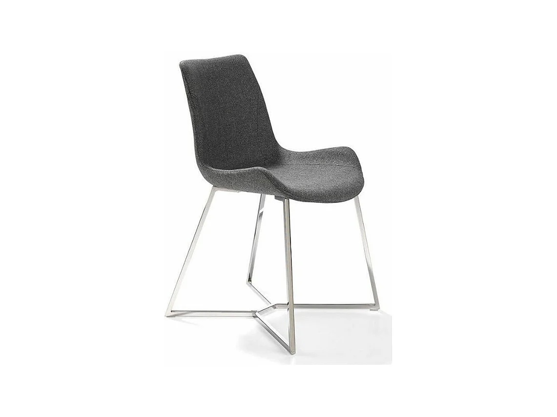 Chaise moderne simili cuir et pieds acier chromé Dana - Lot de 4-Couleur Aqua 18 Taupe foncé