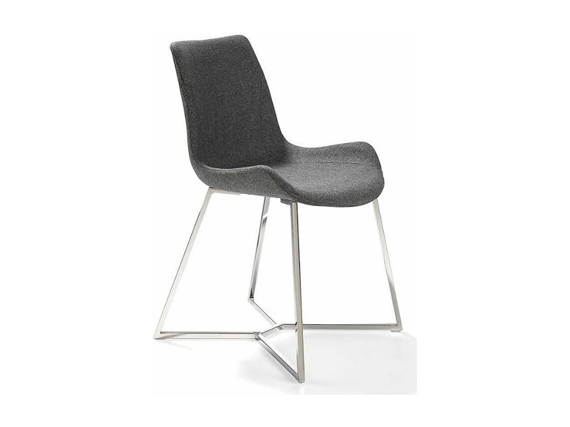 Chaise moderne simili cuir et pieds acier chromé Dana - Lot de 4-Couleur Aqua 18 Taupe foncé