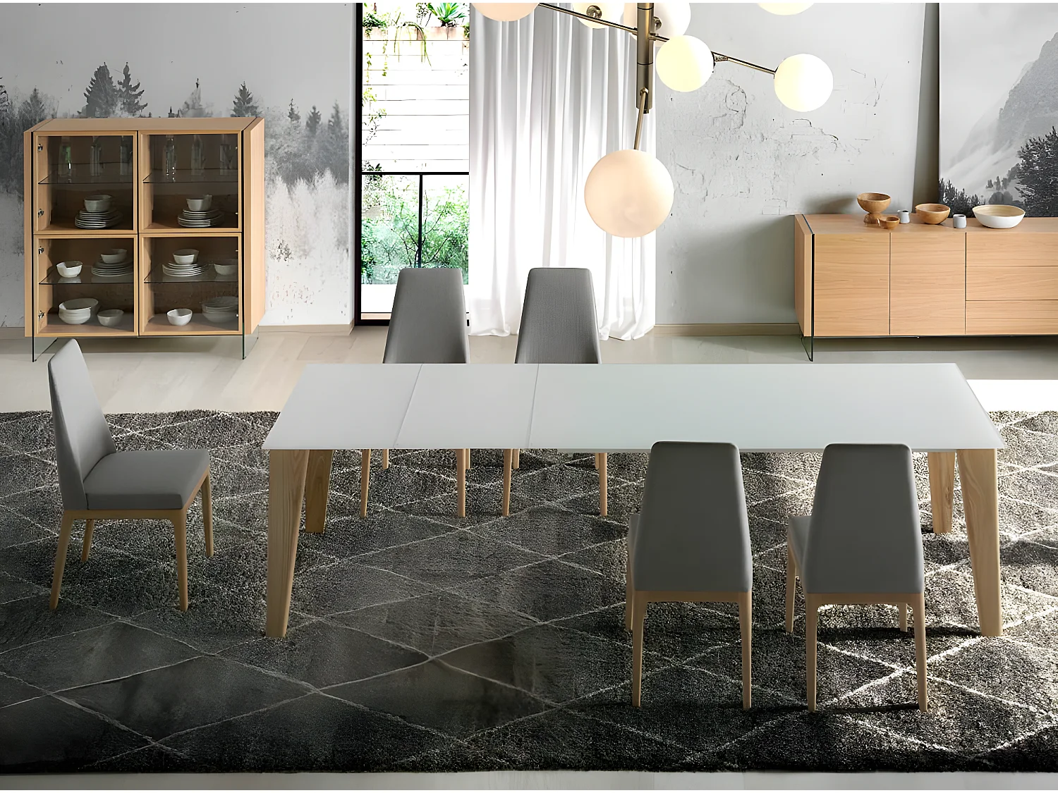 Chaise tissu et pieds chêne clair Louisa-Couleur DUO 16