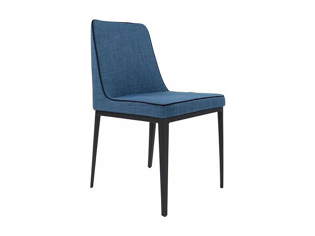 Chaise tissu et pieds acier noir Ekiwa - lot de 2-Couleur MIRAGE 01