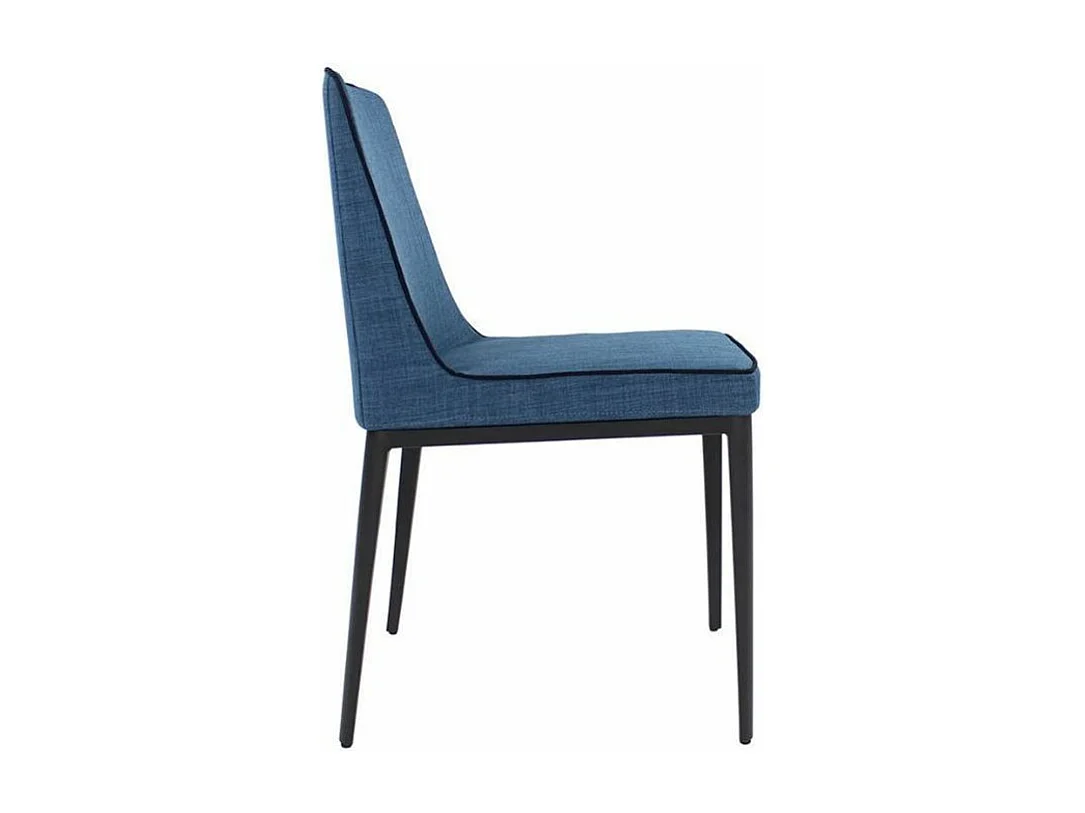 Chaise tissu et pieds acier noir Ekiwa - lot de 2-Couleur MIRAGE 01