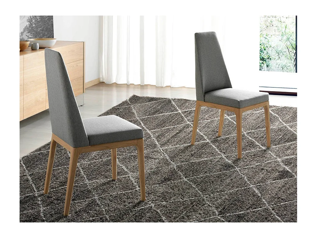 Chaise tissu et pieds chêne clair Louisa-Couleur MIRAGE 10