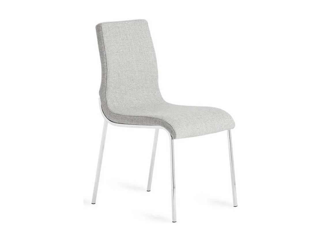 Chaise design simili cuir et pieds acier chromé Dayna - Lot de 4-Couleur Aqua 18 Taupe foncé