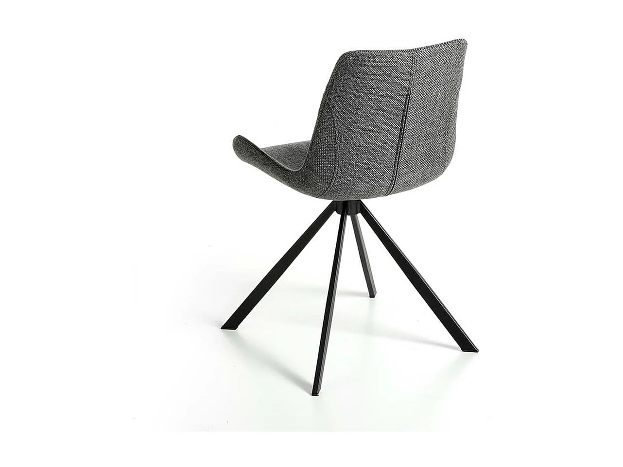 Chaise pivotante tissu gris et pieds acier noir Ella - Lot de 2-Couleur DUO 03