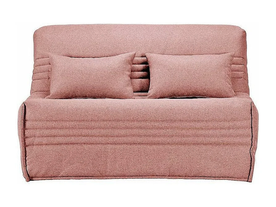 Banquette BZ tissu 140x200 matelas Bultex 15cm Celia-Couleur Rose clair