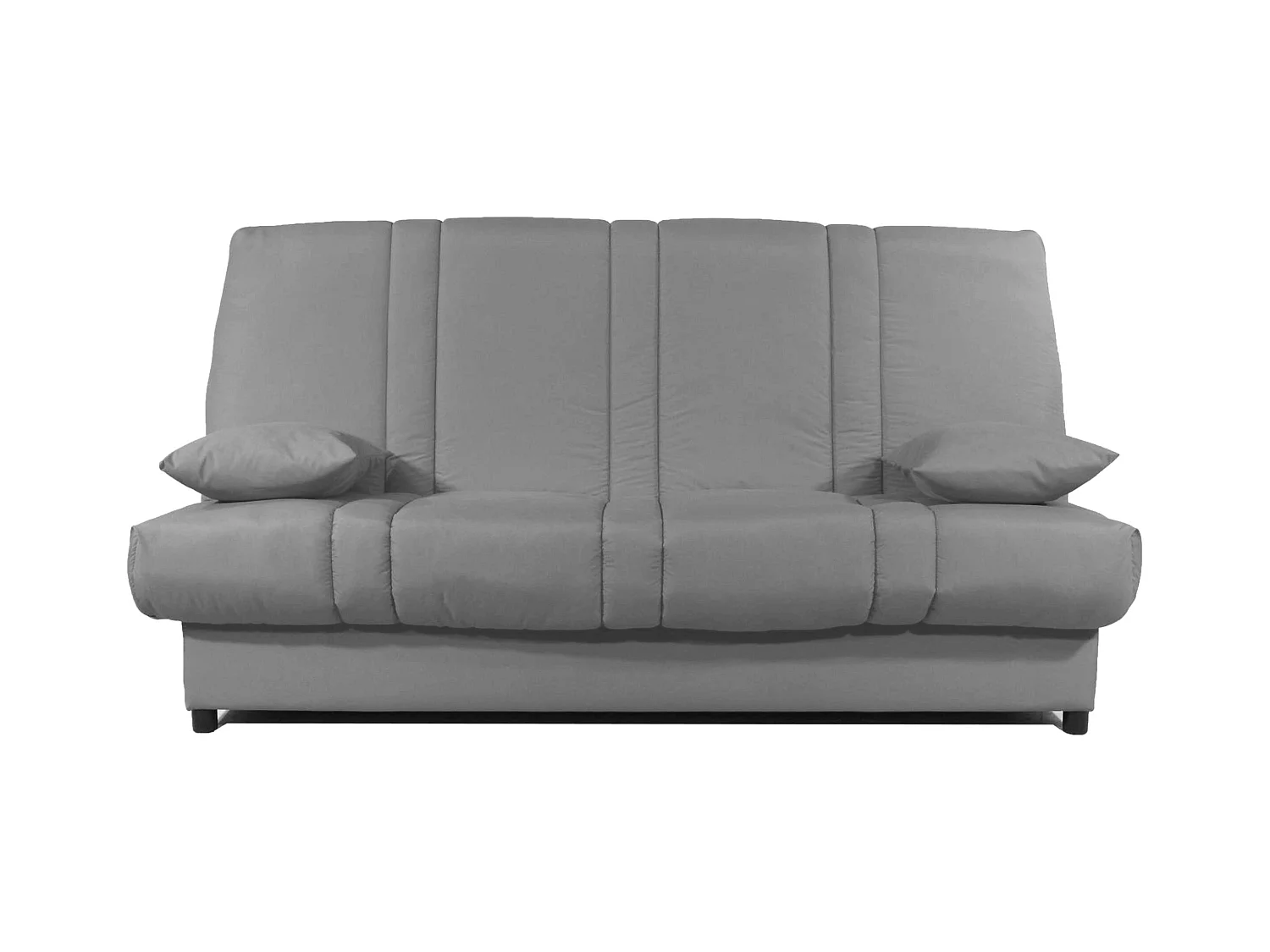 Banquette Clic-clac tissu 130x190 matelas Sofaconfort 14cm avec rangement Sofia-Couleur Gris