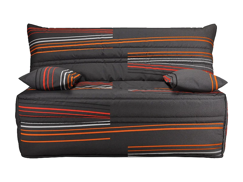 2-zits accordeon bedbank 140x190 cm grijs oranje design Optale