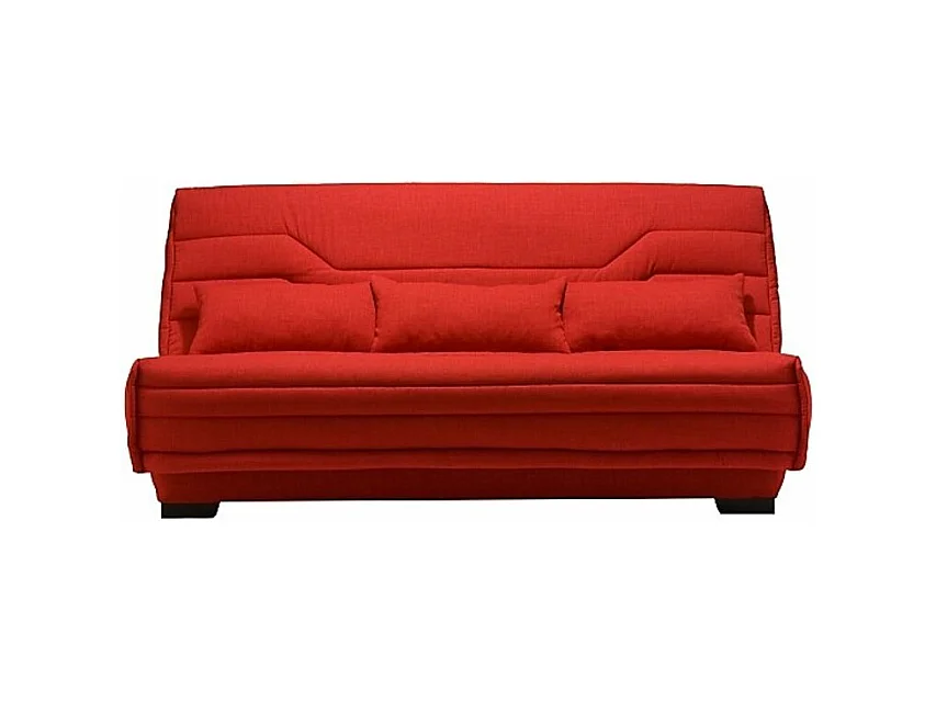 Canapé Clic Clac tissu avec coffre matelas Bultex 15cm Bianca 207cm-Couleur Rouge