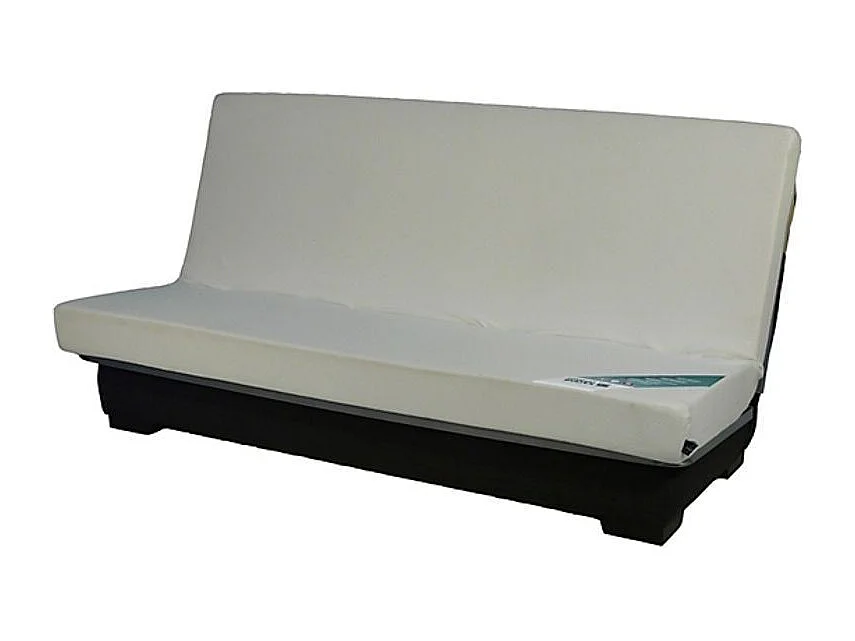 Canapé Clic Clac tissu avec coffre matelas Bultex 15cm Bianca 207cm-Couleur Rouge