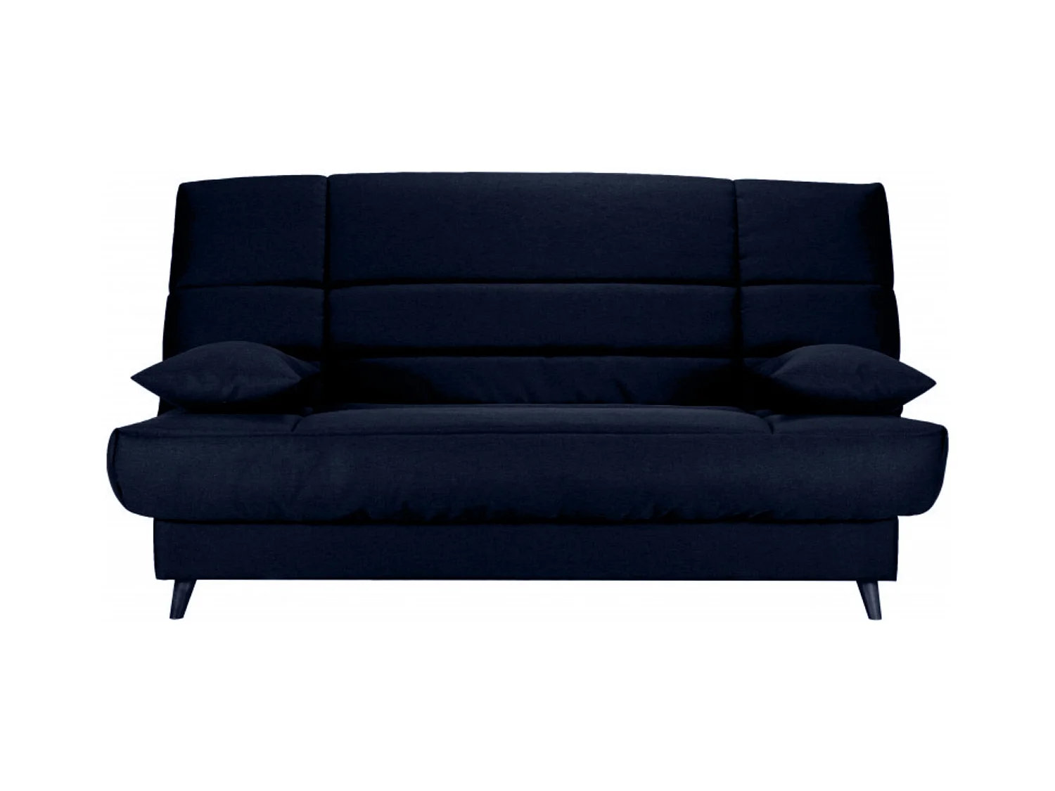 Banquette Clic-clac tissu 130x190 matelas Bultex 14cm avec rangement Boky-Couleur Bleu foncé