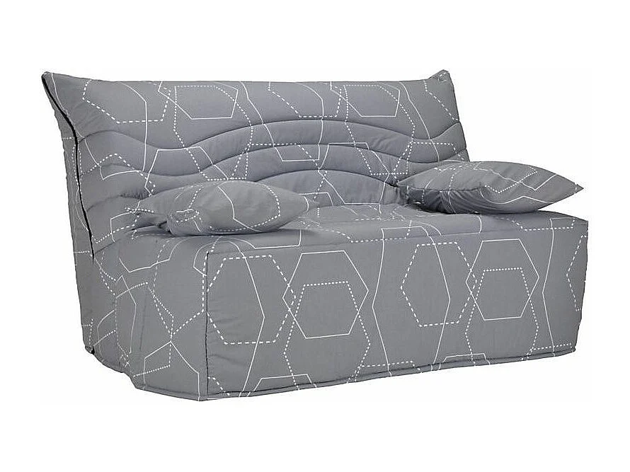 BZ grijs bedrukte bank 140x200 cm Starconfort matras 12 cm Kadria