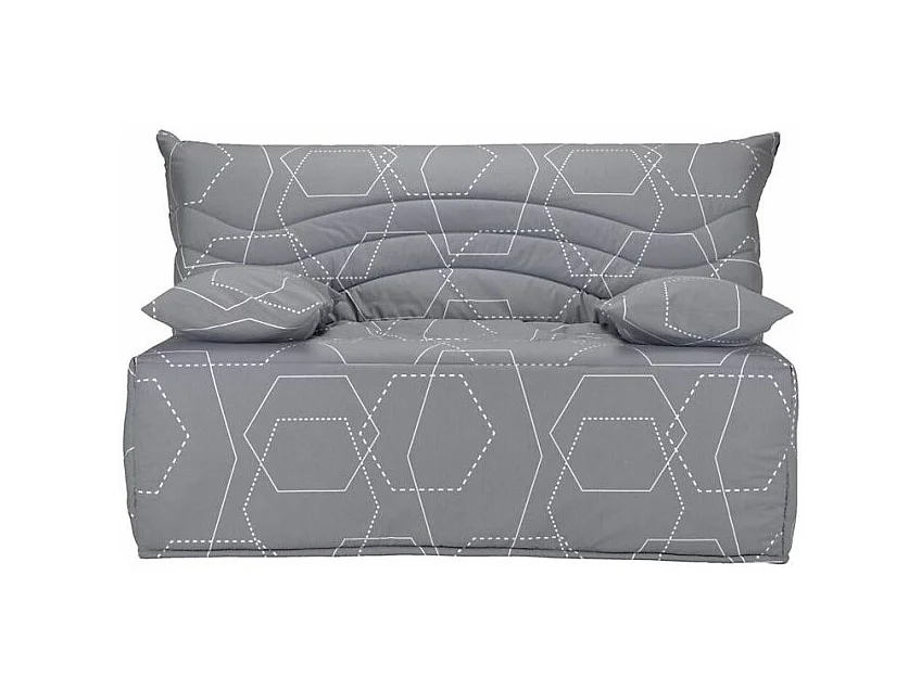 Banquette BZ gris imprimé 140x200 Matelas Starconfort 12cm Kadria
