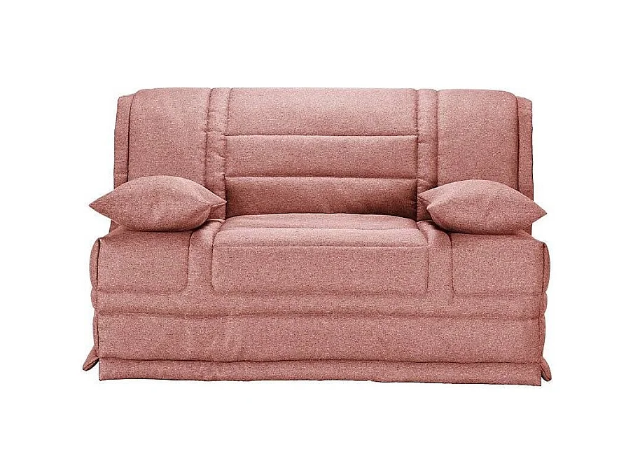 Banquette BZ tissu matelas Starconfort 15cm Pardo-Couleur Rose clair-140x200-Coffre de rangement Avec rangement