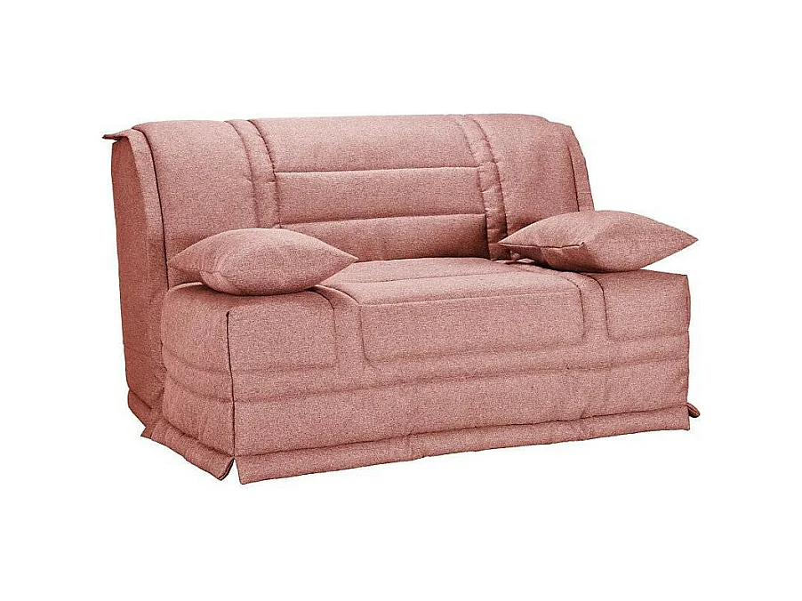 Banquette BZ tissu matelas Starconfort 15cm Pardo-Couleur Rose clair-140x200-Coffre de rangement Avec rangement