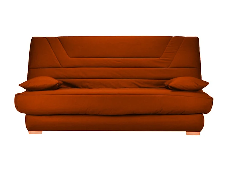 Banquette Clic Clac tissu matelas Bultex 14cm avec rangement Bary-Couleur Rouge-140x190