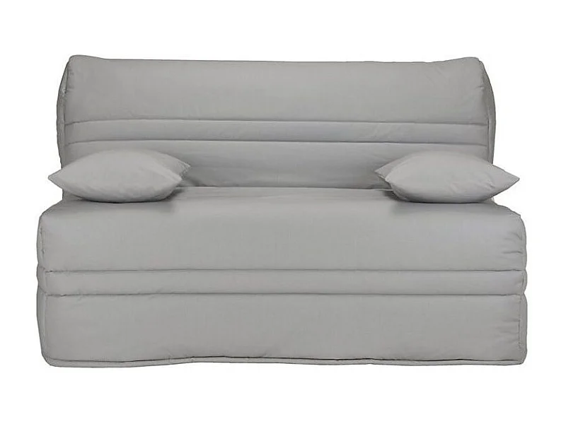 Banquette BZ tissu matelas Bultex 15cm Barnes 140x200-Couleur Gris clair-Coffre de rangement Avec rangement