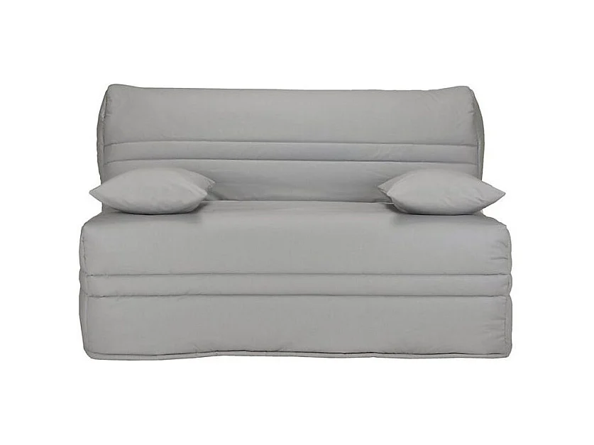 Banquette BZ tissu matelas Bultex 15cm Barnes 140x200-Couleur Gris clair-Coffre de rangement Avec rangement
