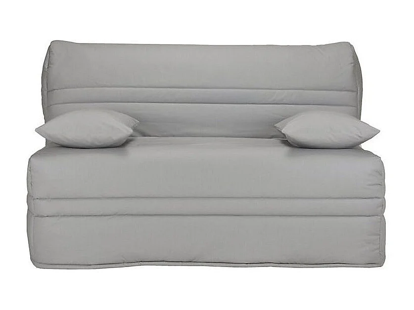 Banquette BZ tissu matelas Bultex 15cm Barnes 140x200-Couleur Gris clair-Coffre de rangement Avec rangement