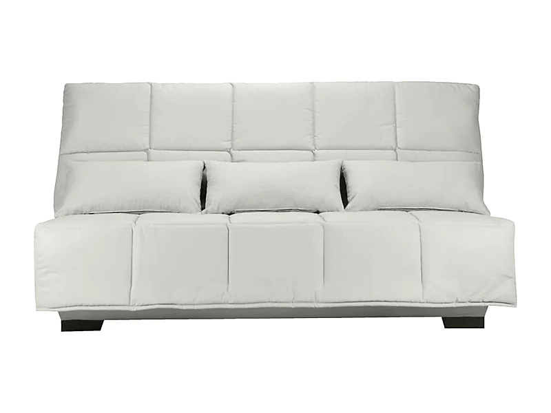 Canapé clic clac tissu avec rangement matelas Starconfort 15cm Lina 193cm-Couleur Gris Souris