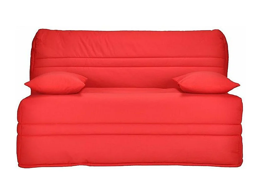 Banquette BZ tissu matelas Bultex 15cm Barnes 140x200-Couleur Rouge-Coffre de rangement Avec rangement