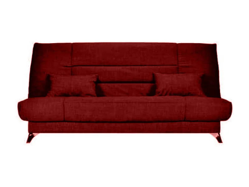Banquette Clic-clac tissu 130x190 matelas Starflex 13cm avec rangement Malax-Couleur Bordeaux