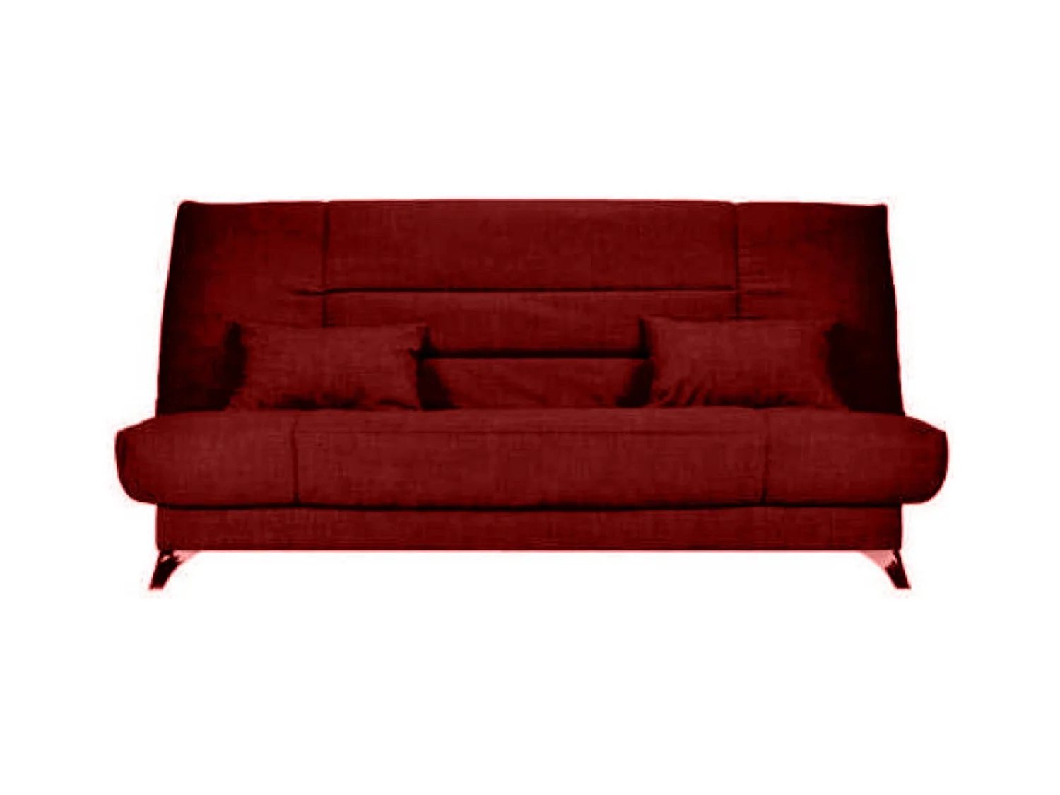 Banquette Clic-clac tissu 130x190 matelas Starflex 13cm avec rangement Malax-Couleur Bordeaux