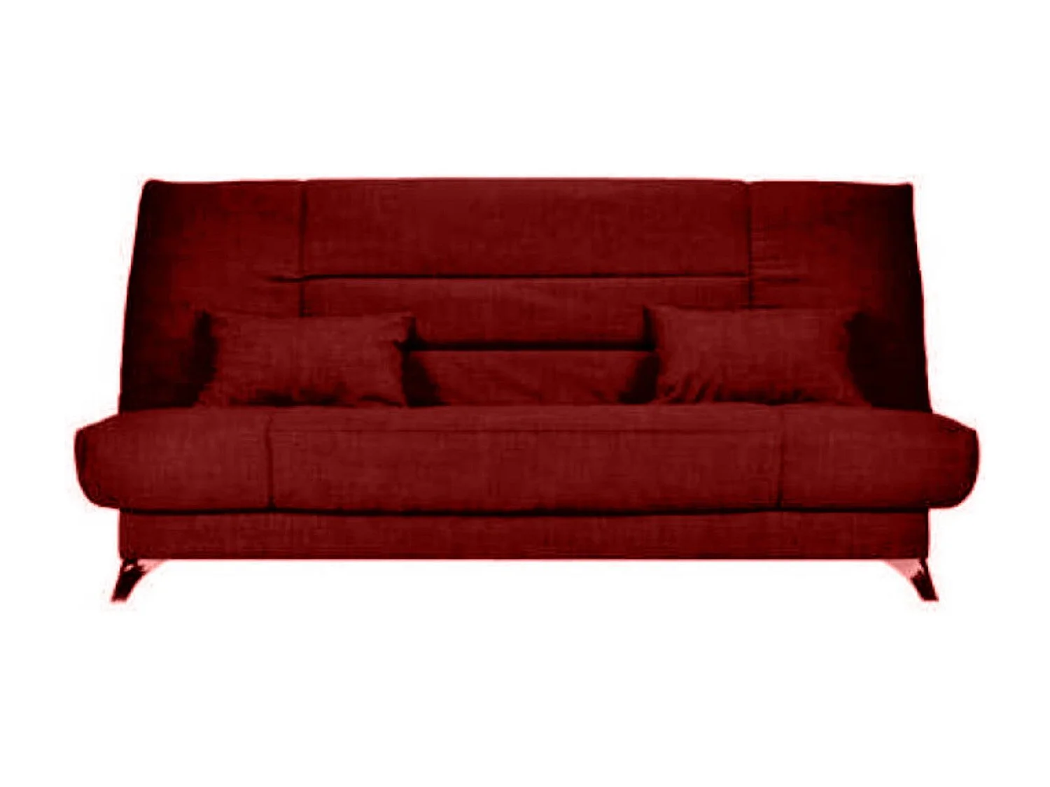 Banquette Clic-clac tissu 130x190 matelas Starflex 13cm avec rangement Malax-Couleur Bordeaux