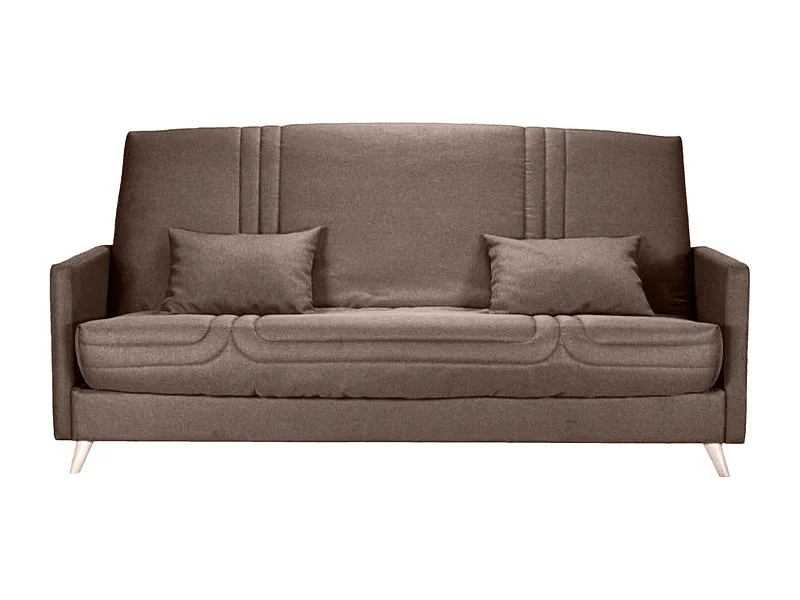 Banquette Clic-clac tissu 130x190 matelas Starbed 13cm avec rangement Soly-Couleur Marron clair