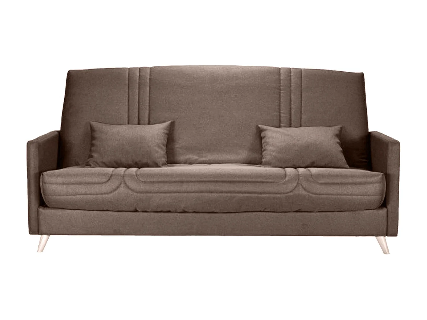 Banquette Clic-clac tissu 130x190 matelas Starbed 13cm avec rangement Soly-Couleur Marron clair