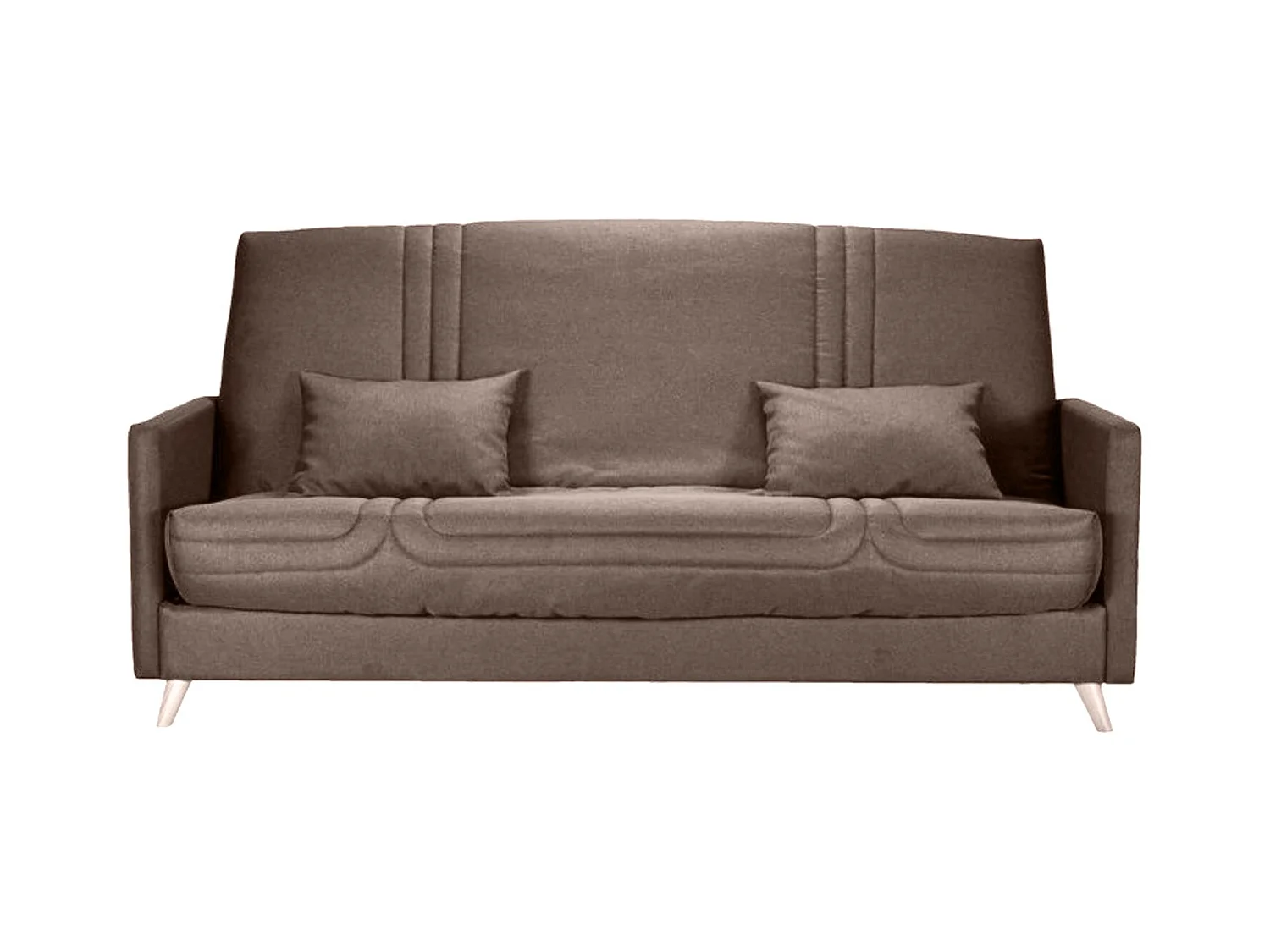 Banquette Clic-clac tissu 130x190 matelas Starbed 13cm avec rangement Soly-Couleur Marron clair