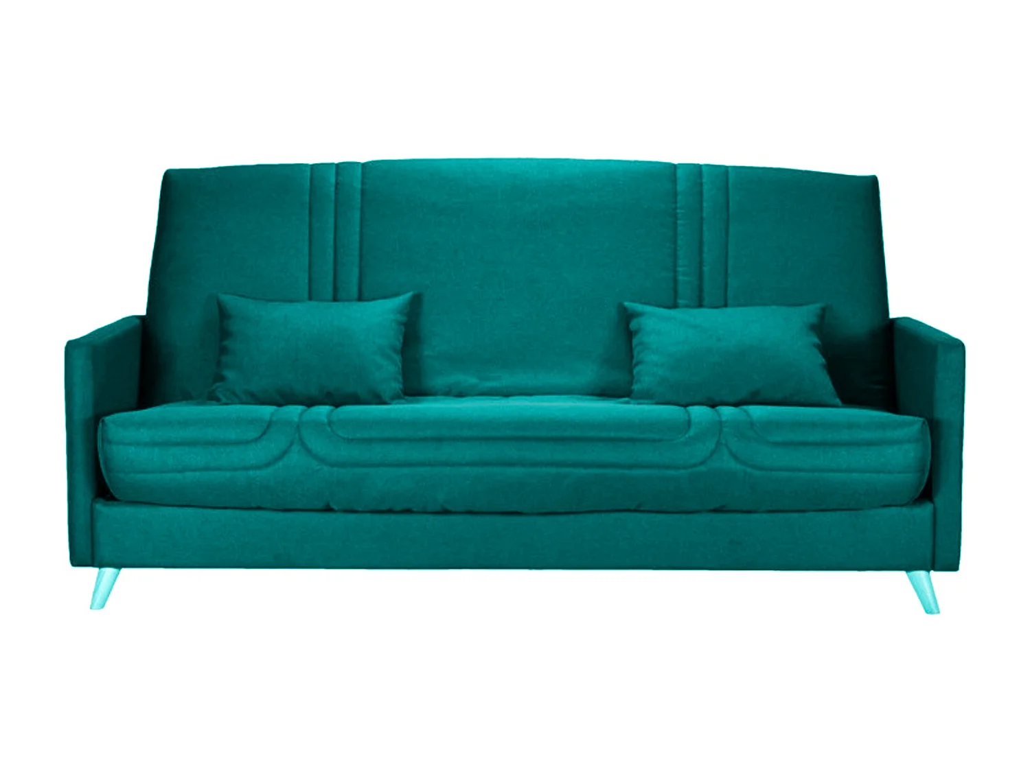Banquette Clic-clac tissu 130x190 matelas Starbed 13cm avec rangement Soly-Couleur Vert emeraude