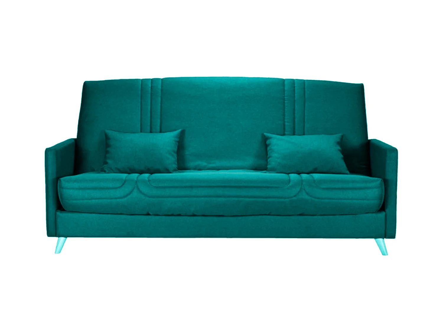 Banquette Clic-clac tissu 130x190 matelas Starbed 13cm avec rangement Soly-Couleur Vert emeraude