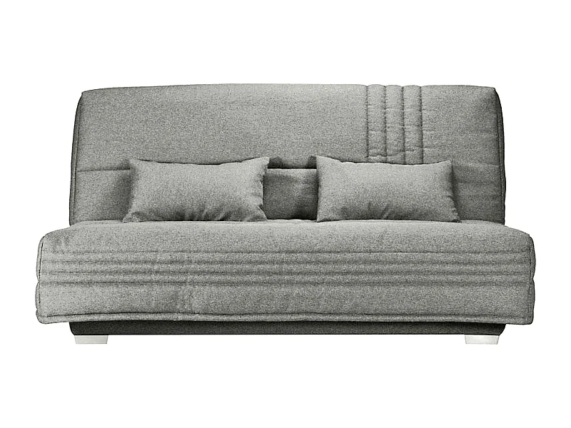 Canapé clic clac tissu avec rangement matelas Sofaconfort 17cm Parko 193cm-Couleur Gris perle