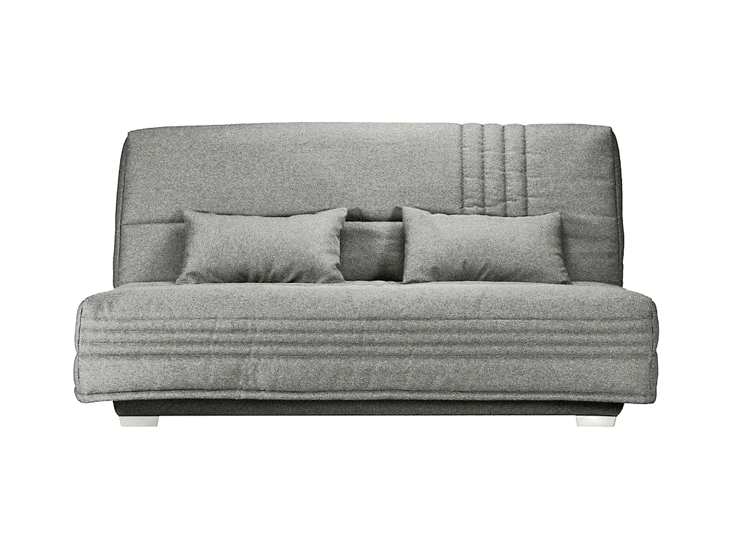 Canapé clic clac tissu avec rangement matelas Sofaconfort 17cm Parko 193cm-Couleur Gris perle