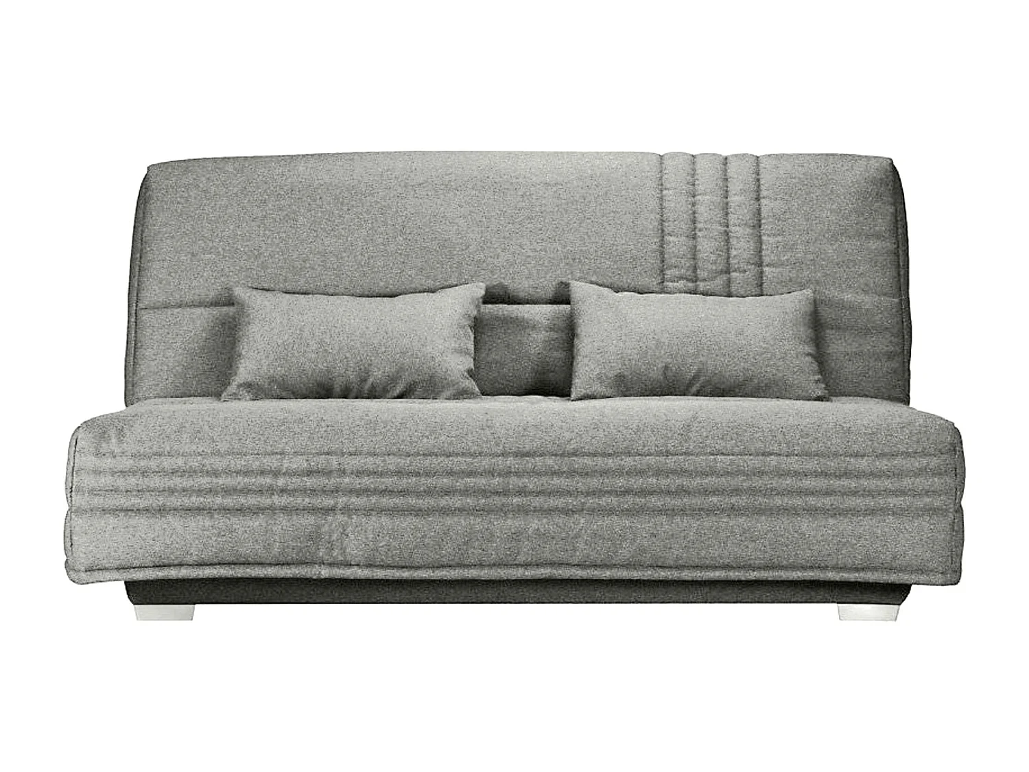 Canapé clic clac tissu avec rangement matelas Sofaconfort 17cm Parko 193cm-Couleur Gris perle