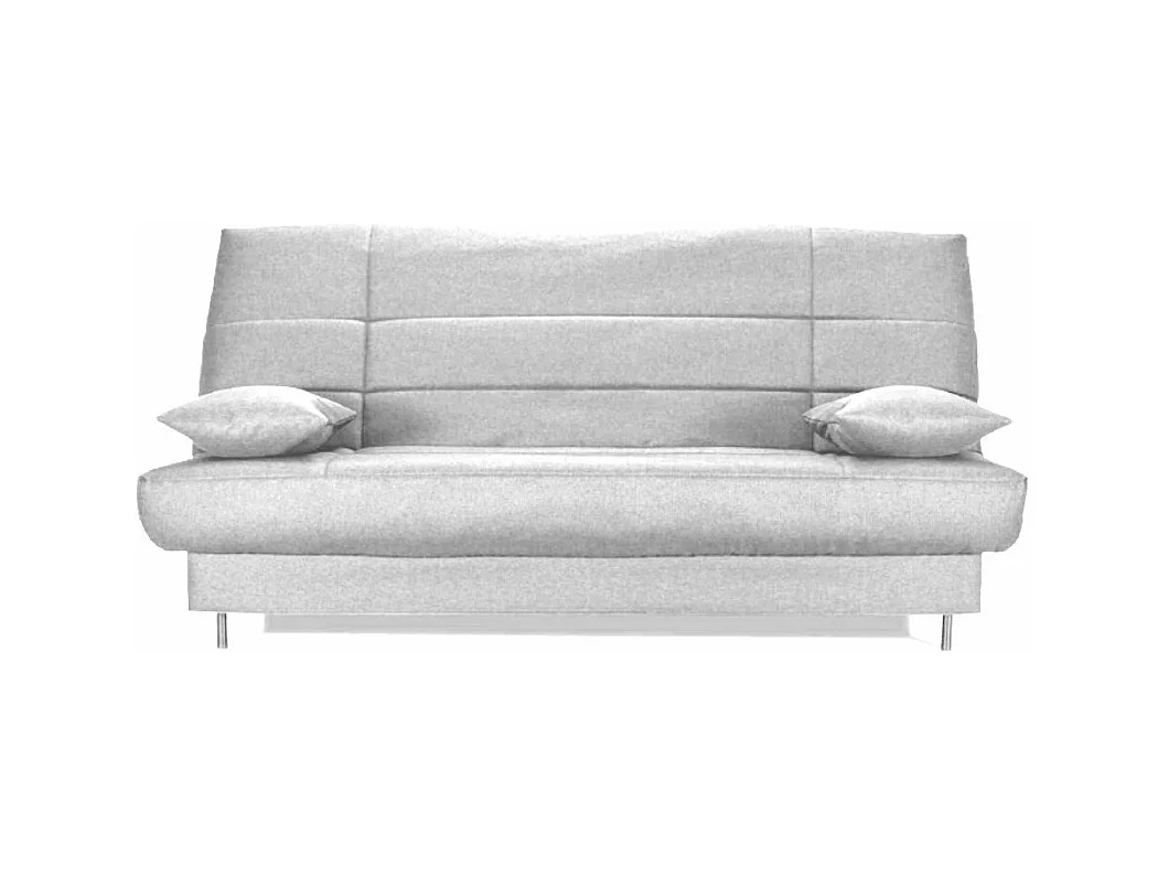 Banquette Clic-clac tissu 130x190 matelas Starflex 13cm avec rangement Folken-Couleur Gris Souris