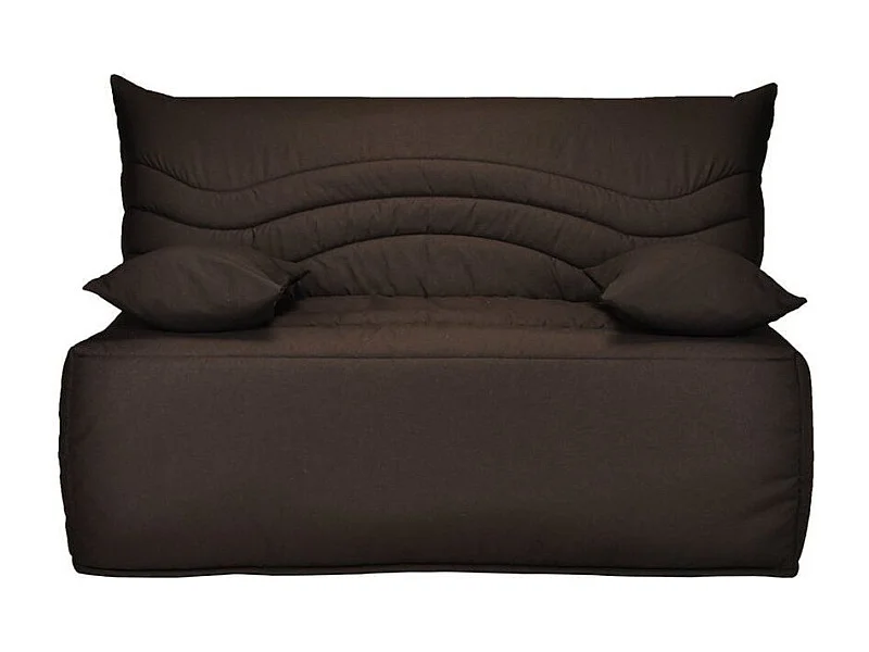 Banquette BZ microfibre 140x200 avec coffre de rangement matelas 12cm Brioca-Couleur Beige clair