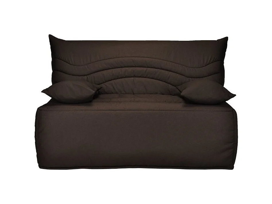 Banquette BZ microfibre 140x200 avec coffre de rangement matelas 12cm Brioca-Couleur Beige clair