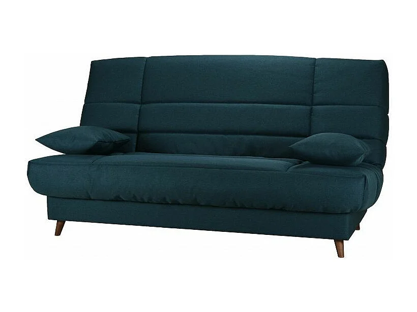 Banquette Clic-clac tissu 130x190 matelas Bultex 14cm avec rangement Boky-Couleur Gris foncé chiné