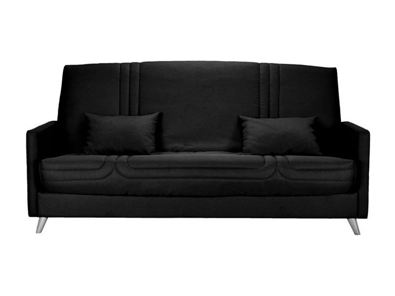 Banquette Clic-clac tissu 130x190 matelas Starbed 13cm avec rangement Soly-Couleur Noir