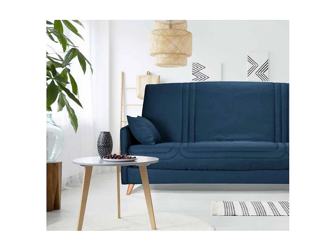 Banquette Clic-clac tissu 130x190 matelas Starbed 13cm avec rangement Soly-Couleur Noir