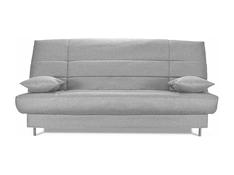 Banquette Clic-clac tissu 130x190 matelas Starflex 13cm avec rangement Folken-Couleur Gris perle