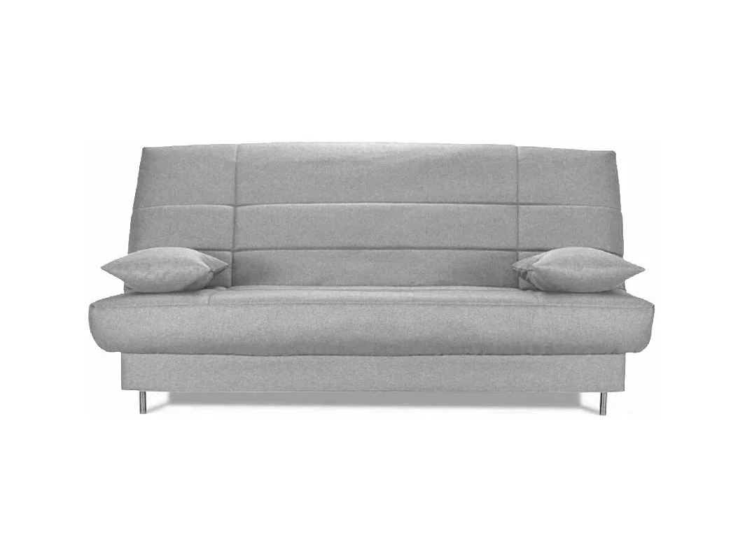 Banquette Clic-clac tissu 130x190 matelas Starflex 13cm avec rangement Folken-Couleur Gris perle
