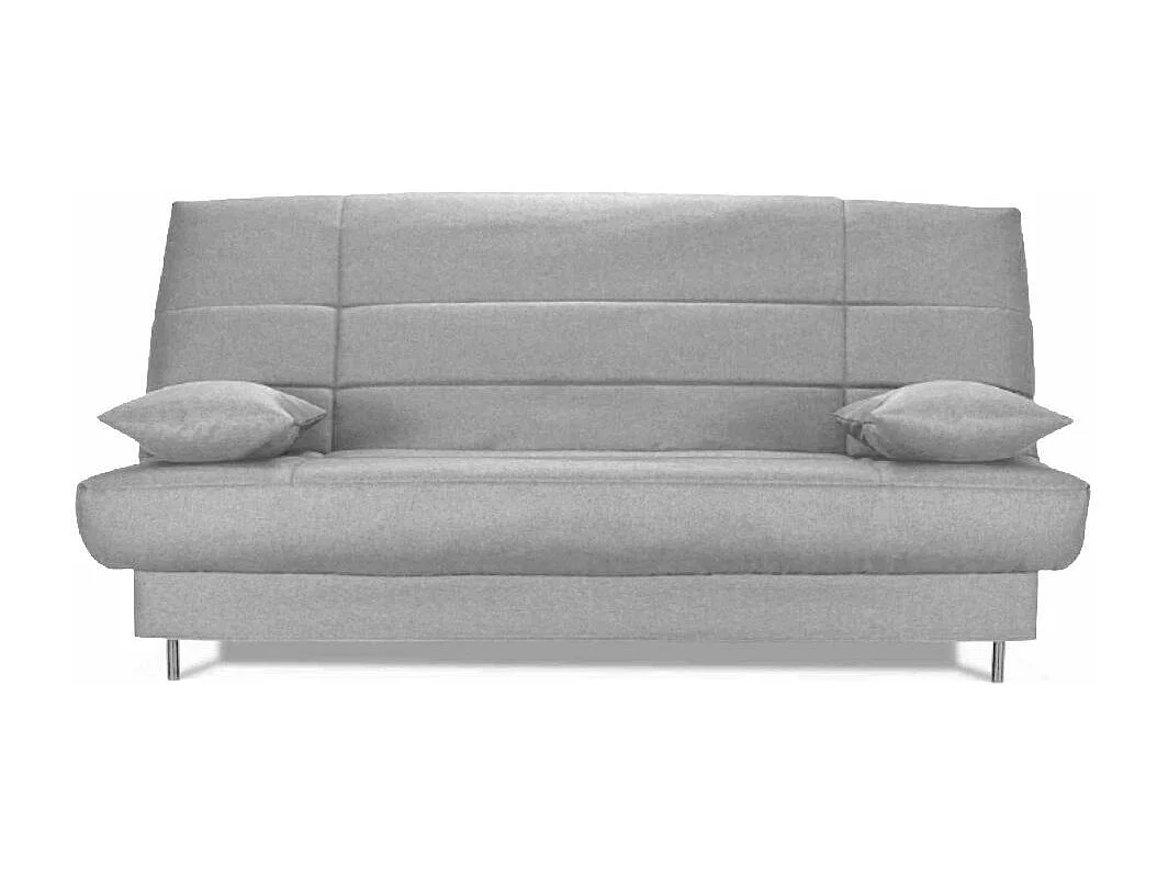 Banquette Clic-clac tissu 130x190 matelas Starflex 13cm avec rangement Folken-Couleur Gris perle