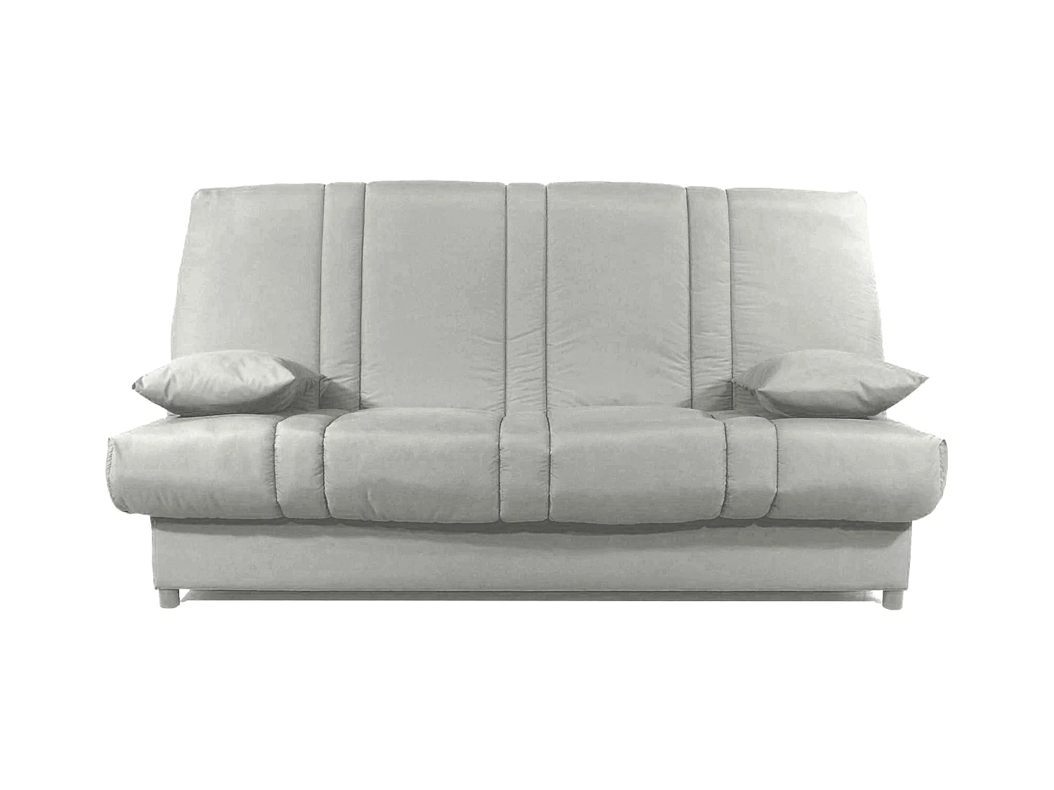 Banquette Clic-clac tissu 130x190 matelas Sofaconfort 14cm avec rangement Sofia-Couleur Gris Souris