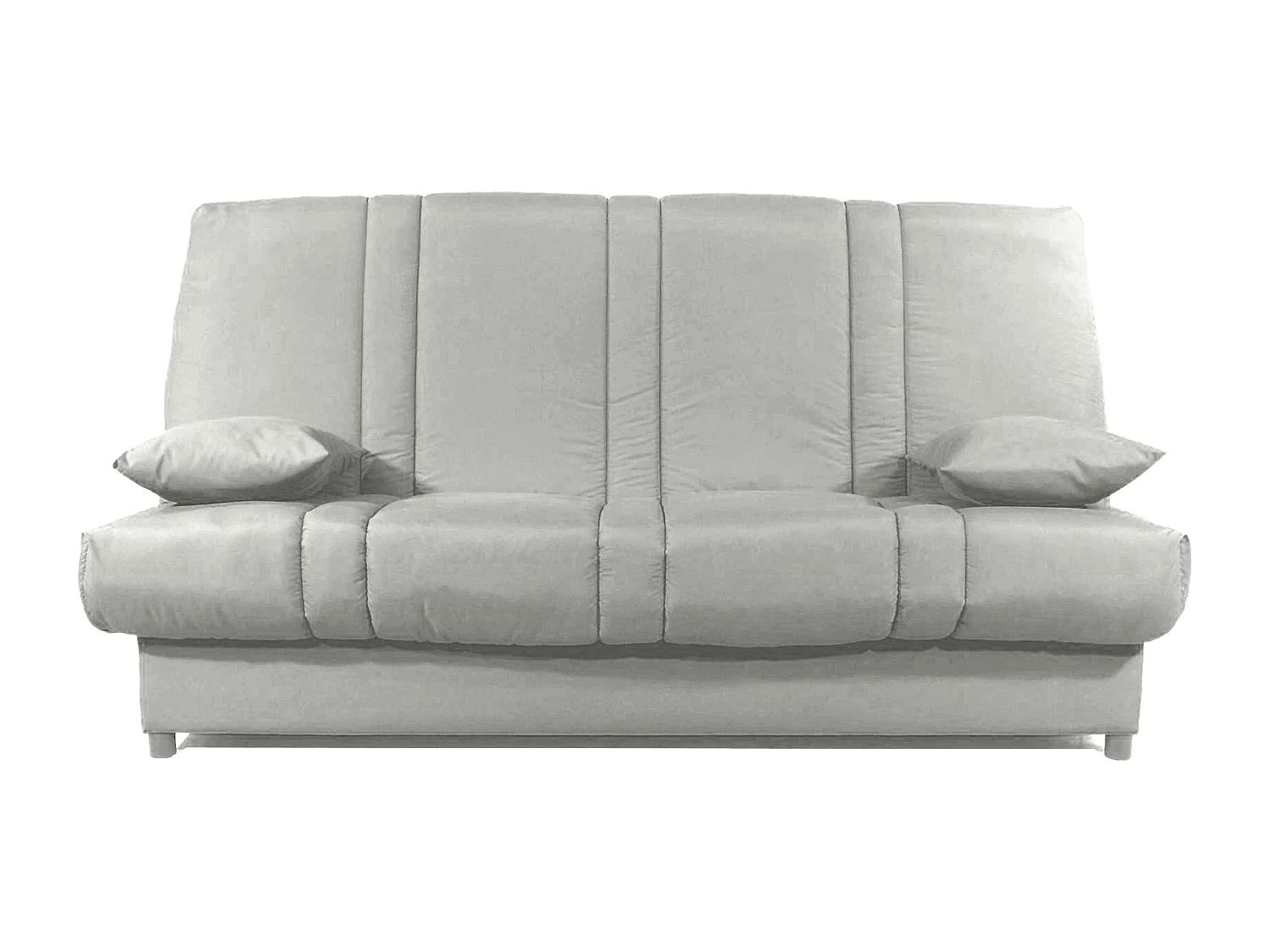 Banquette Clic-clac tissu 130x190 matelas Sofaconfort 14cm avec rangement Sofia-Couleur Gris Souris