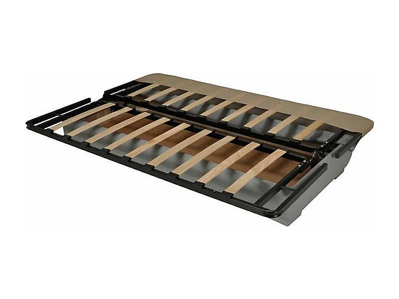 Banquette Clic-clac tissu 130x190 matelas Sofaconfort 14cm avec rangement Sofia-Couleur Gris Souris